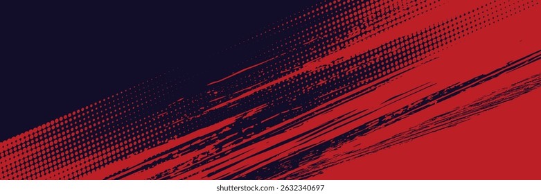 Halftone dots red and blue color pattern gradient grunge texture background. Dot pop art comic sport style vector illustration. grunge vector dots . eps 10
