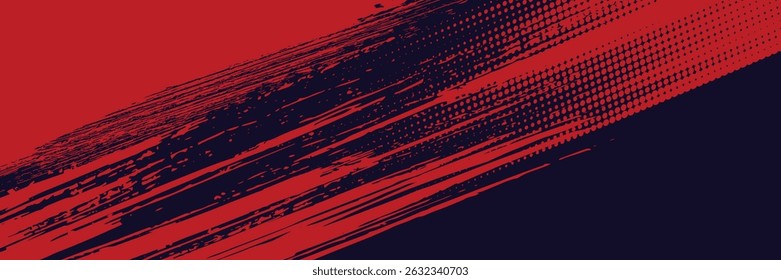 Halftone dots red and blue color pattern gradient grunge texture background. Dot pop art comic sport style vector illustration. grunge vector dots . eps 10
