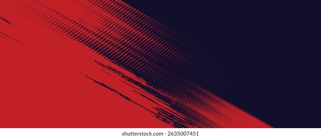 Rasterpunkte rot und blau Farbmuster Farbverlauf farbigen Textur Hintergrund. Dot Pop Art Comic Sport Stil Vektorgrafik. farbige Vektorpunkte