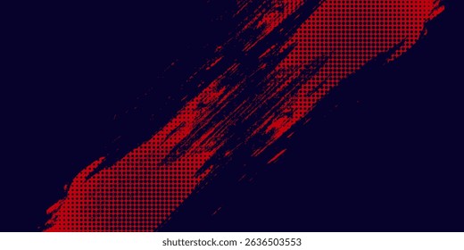 Halftone dots red and blue color pattern gradient grunge texture background. Dot pop art comic sport style vector illustration. grunge vector dots