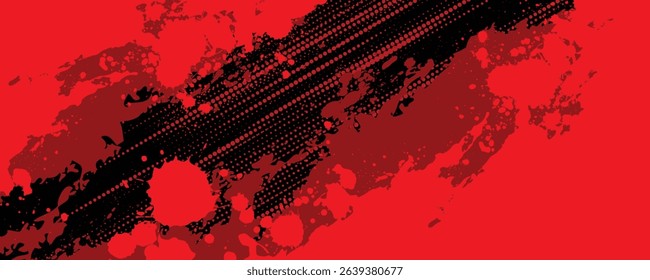 Halftone dots red and blue color pattern gradient grunge texture background. Dot pop art comic sport style vector illustration. grunge vector dots