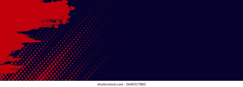 Halftone dots red and blue color pattern gradient grunge texture background. Dot pop art comic sport style vector illustration. grunge vector dots