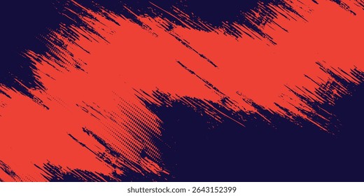 Halftone dots red and blue color pattern gradient grunge texture background. Pop art dot comic style vector illustration. Grunge vector dots, eps10.