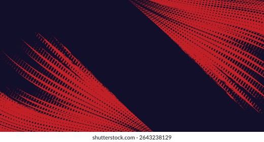 Halftone dots red and blue color pattern gradient grunge texture background. Dot pop art comic sport style arts background modern grunge red and black