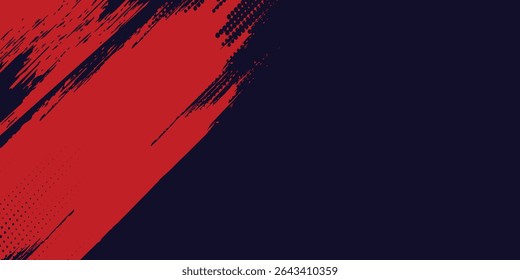 Fondo de textura grunge de gradiente de patrón de color rojo y azul con puntos de semitono. Dot pop art comic sport style arts fondo moderno rojo grunge