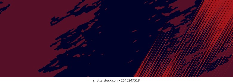 Halftone dots red and blue color pattern gradient grunge texture background. Dot pop art comic sport style vector illustration. grunge vector dots