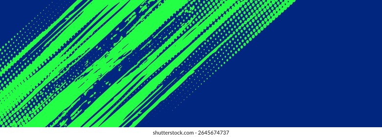 Fondo de textura grunge de gradiente de patrón de color rojo y azul con puntos de semitono. Ilustración vectorial de estilo deportivo de cómic de arte pop de puntos. puntos de Vector grunge. eps 10
