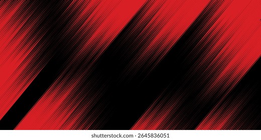 Fondo de textura grunge de gradiente de patrón de color rojo y azul con puntos de semitono. Ilustración vectorial de estilo deportivo de cómic de arte pop de punto. fondo moderno
