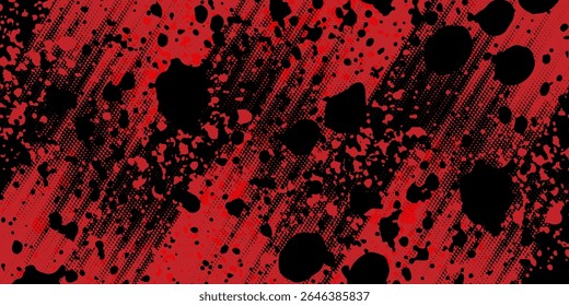 Halftone dots red and blue color pattern gradient grunge texture background. Dot pop art comic sport style vector illustration