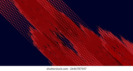 Halftone dots red and blue color pattern gradient grunge texture background. Dot pop art comic sport style vector illustration. grunge vector dots