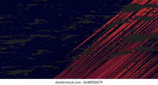 Fondo de textura grunge de gradiente de patrón de color rojo y azul con puntos de semitono. Ilustración vectorial de estilo deportivo de cómic de arte pop punto. Vector grunge eps 10