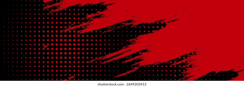 Halftone dots red and blue color pattern gradient grunge texture background. Dot pop art comic sport style vector illustration. grunge vector dots	
