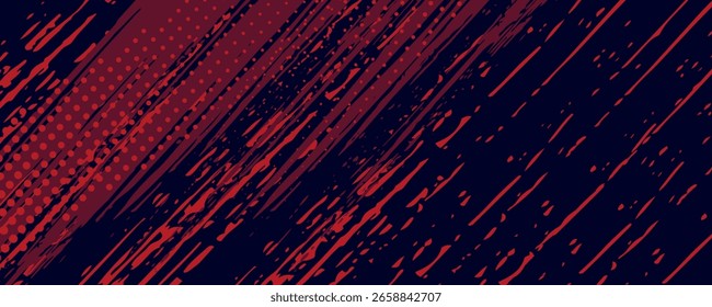 Halftone dots red and blue color pattern gradient grunge texture background. Dot pop art comic sport style vector illustration.