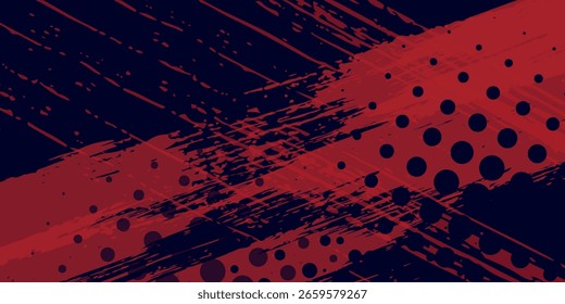 Rasterpunkte rot und blau Farbmuster Farbverlauf farbigen Textur Hintergrund. Dot Pop Art Comic Sport Stil Vektorgrafik.