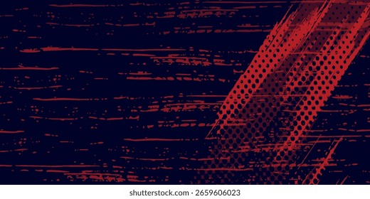 Fondo de textura grunge de gradiente de patrón de color rojo y azul con puntos de semitono. Dot pop art comic sport grunge.
