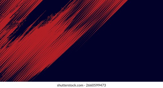 Rasterpunkte rot und blau Farbmuster Farbverlauf farbigen Textur Hintergrund. Dot Pop Art Comic Sport Stil Vektorgrafik. farbige Vektorpunkte