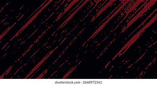 Fondo de textura grunge de gradiente de patrón de color rojo y azul con puntos de semitono. Ilustración vectorial de estilo deportivo de cómic de arte pop de puntos. puntos de Vector grunge