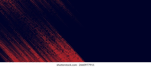 Meio-tom pontos vermelho e azul cor padrão gradiente gradiente textura fundo. ilustração do vetor do estilo do esporte da arte pop.