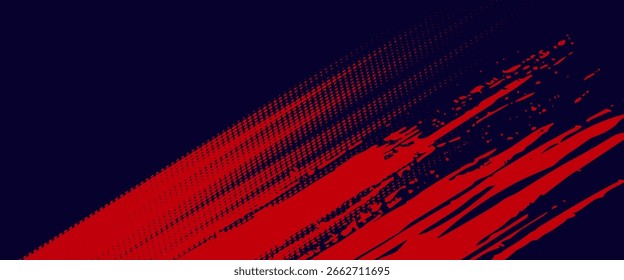 Halftone dots red and blue color pattern gradient grunge texture background. Dot pop art comic sport style vector illustration. grunge vector dots