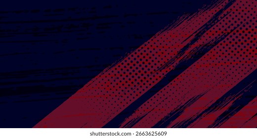 Halftone dots red and blue color pattern gradient grunge texture background. Dot pop art comic sport style vector illustration. grunge vector dots