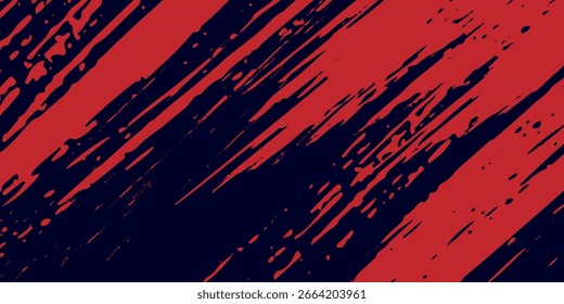 Fondo de textura grunge de gradiente de patrón de color rojo y azul con puntos de semitono. Dot pop art cómic estilo deportivo Ilustración vectorial. grunge