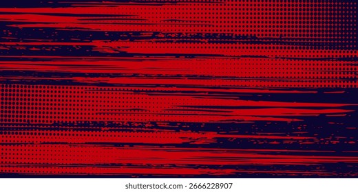 Meio-tom pontos vermelho e azul cor padrão gradiente gradiente textura fundo. ilustração do vetor do estilo do esporte da arte pop.