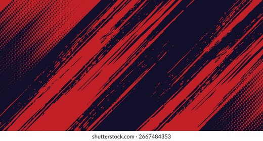 Meio-tom pontos vermelho e azul cor padrão gradiente gradiente textura fundo. Ponto pop art cômico esporte estilo artes fundo grunge moderno