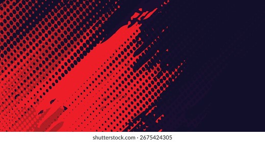 Rasterpunkte rot und blau Farbmuster Farbverlauf farbigen Textur Hintergrund. Dot Pop Kunst Comic Sport Stil Kunst Hintergrund Fußball, Basketball, Baseball, Tennis, Rugby, Radfahren 