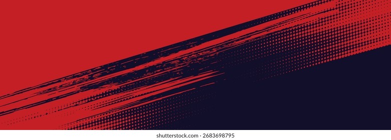 Meio-tom pontos vermelho e azul cor padrão gradiente gradiente textura fundo. Ponto pop art quadrinhos estilo esporte ilustração vetorial. grunge vetores pontos . eps 10
