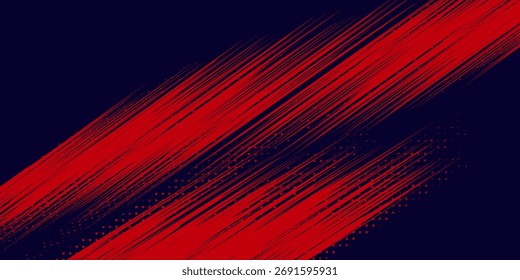 Fondo de textura grunge de gradiente de patrón de color rojo y azul con puntos de semitono. Ilustración vectorial de estilo deportivo de cómic de arte pop de puntos. puntos de Vector grunge	

