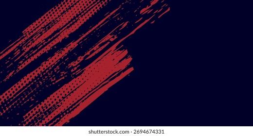 Fondo de textura grunge de gradiente de patrón de color rojo y azul con puntos de semitono. Ilustración vectorial de estilo deportivo de cómic de arte pop de puntos. puntos de Vector grunge