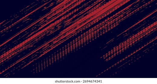 Fondo de textura grunge de gradiente de patrón de color rojo y azul con puntos de semitono. Ilustración vectorial de estilo deportivo de cómic de arte pop punto. eps 10
