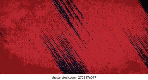 Fondo de textura grunge de gradiente de patrón de color rojo y azul con puntos de semitono. 