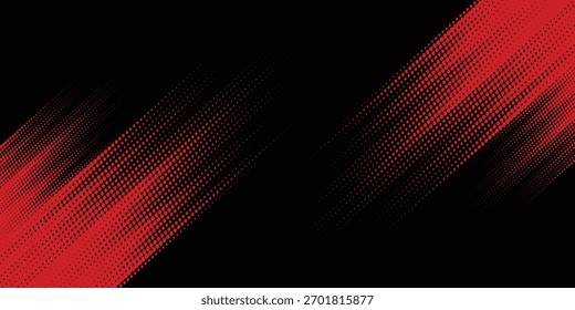 Fondo de textura grunge de gradiente de patrón de color rojo y azul con puntos de semitono. Ilustración vectorial de estilo deportivo de cómic de arte pop de punto. fondo moderno