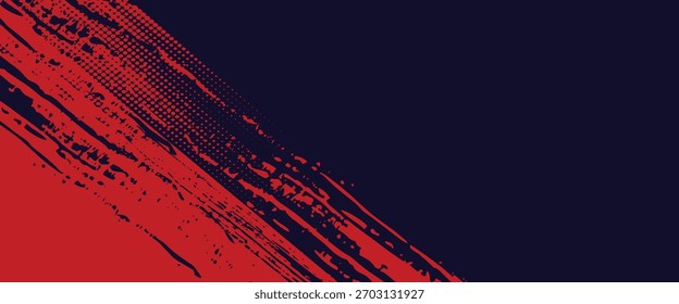 Halftone dots red and blue color pattern gradient grunge texture background. Dot pop art comic sport style vector illustration. grunge vector dots