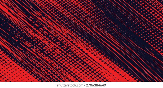 Padrão de cores vermelho e azul pontos de meio-tom, vetor.
