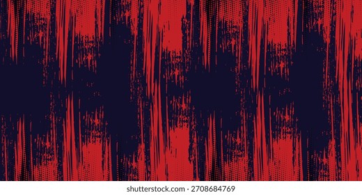 Halftone dots red and blue color pattern gradient grunge texture background. Dot pop art comic sport style vector illustration. eps 10