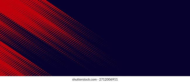 Fondo de textura grunge de gradiente de patrón de color rojo y azul con puntos de semitono. Ilustración vectorial de estilo deportivo de cómic de arte pop de puntos. puntos de Vector grunge	
