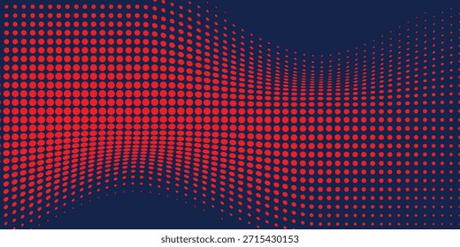 Puntos semitonos, patrón de color rojo y azul, Ilustración vectorial de puntos de estilo deportivo de cómic de arte pop. Vector de puntos Grunge.