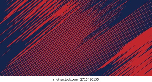 Puntos de semitono, patrón de color rojo y azul, eps 10.