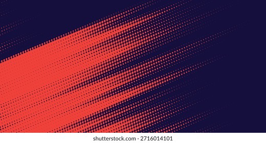 Meio-tom pontos vermelho e azul cor padrão gradiente gradiente textura fundo. Ponto pop arte cômico estilo esporte ilustração vetorial. vetor grunge