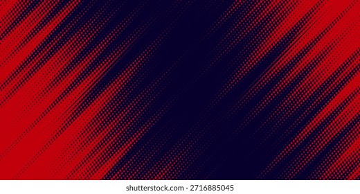 Fondo de textura de grunge de gradiente de patrón de color rojo y azul de puntos semitono