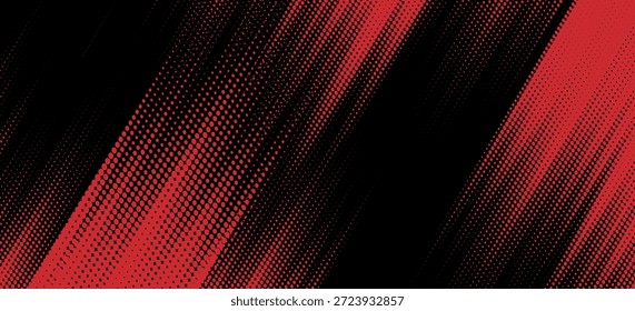 Meio-tom pontos vermelho e azul cor padrão gradiente gradiente textura fundo. Ponto pop arte cômico estilo esporte ilustração vetorial. fundo moderno