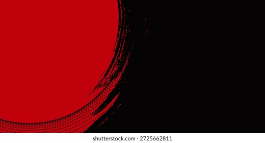Fondo de textura grunge de gradiente de patrón de color rojo y azul con puntos de semitono. Ilustración vectorial de estilo deportivo cómico de arte pop circular. grunge Vector puntos negro grunge