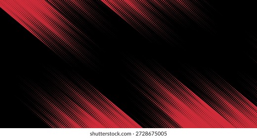 Fondo de textura grunge de gradiente de patrón de color rojo y azul con puntos de semitono. Ilustración vectorial de estilo deportivo de cómic de arte pop de punto. fondo moderno