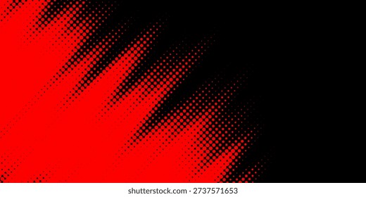 Halftone dots red and blue color pattern gradient grunge texture background. Dot pop art comic sport style vector illustration. 