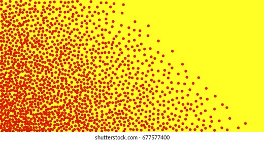 Halftone dots. Red dots on yellow background.