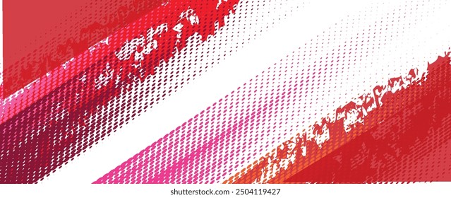 Halftone dots red and white color pattern gradient grunge texture background. Dot pop art comic sport style vector illustration. grunge vector dots	