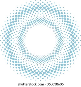 Halftone Dots . Round Logo . Vector Circles .