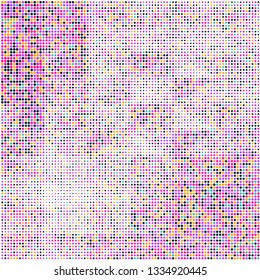 Halftone dots screen print, crumpled paper, geometric abstract background, modern wallpaper  design, vector illustration
